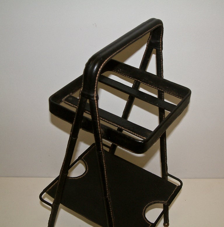Leather Jacques Adnet Smoking Stand